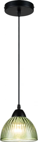 Подвесной светильник Escada Okto 10185/1S 1x60Вт E27, металл/стекло, черный/зеленый (220V, на проводе, круглые)
