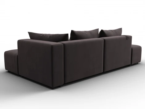 Диван угловой Лига-103 НПБ угол правый (ДСП,Брус,Фанера,Велюр/Коричневый) Лига Диванов 134818