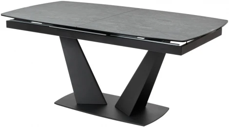 Обеденный стол M-City ACUTO2 170 DARK CEMENT Тёмно-серый мрамор матовый, керамика/ черный каркас NEW!