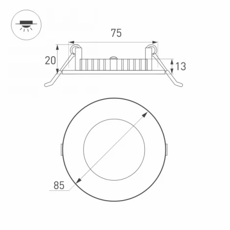 Встраиваемый точечный светильник Arlight DL 020103 (LED, 220V, круглые, IP40)