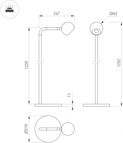 Торшер SP-OTTORI-FLOOR-6W Warm3000 (WH, 30 deg, 230V) (Arlight, IP20 Металл) 051029 (LED)