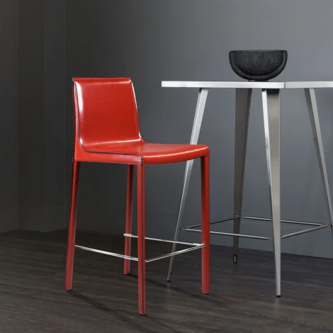Стул полубарный Barrie, кожа ретро-красный Top Concept BARRIE 2000000000220