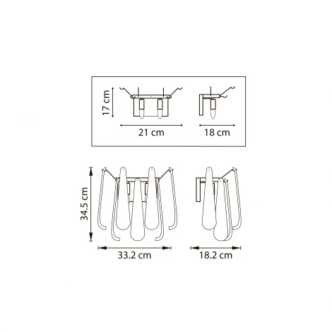 Бра 2х6W(led) E14 Золото/Прозрачный Lightstar Retro II 799622