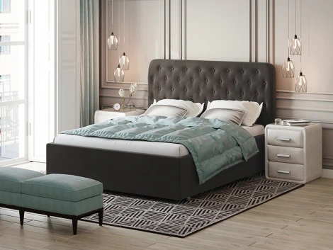 PROxSON Кровать Classic Large (Ткань: Велюр Forest 16 Коричневый) 90x200