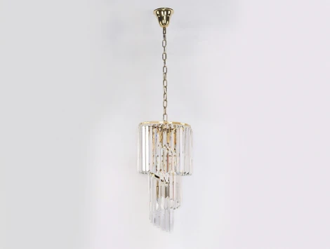Подвесной светильник Newport 31100 31103/S gold (220V, хрусталь, на цепи, круглые)
