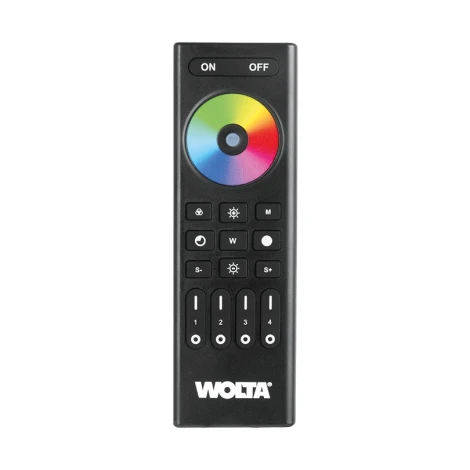 Пульт Wolta SMART WRC-07/BK для лент RGB, RGBW, RGBW+MIX, 4 зоны IP20 2,4ГГц черный