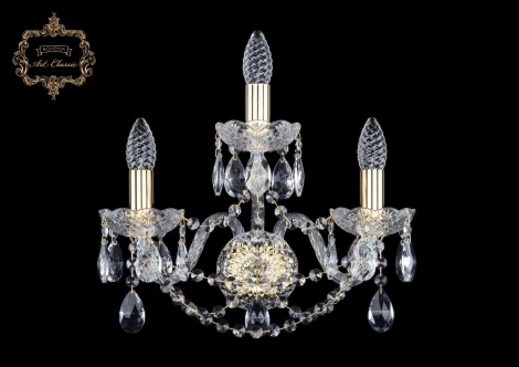 Бра Art Classic 10.11 10.11.2+1.141.Gd.Sp (220V, хрусталь, подвески, подсвечник, свеча)