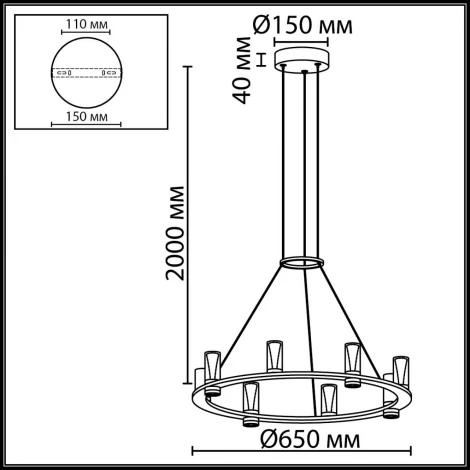 Подвесной светильник Odeon Light Defance 7143/55L черный gun powder/акрил/металл IP20 LED 45W 4260Лм 3000K 180° 220V