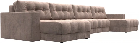 Диван П-образный с декором Лига-049 НПБ Лонг Лига Диванов (Велюр) арт.128574