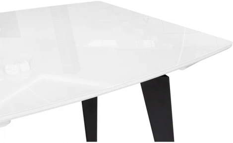 Стол стеклянный Элис 140(200)х80 белый / черный 516554 Woodville