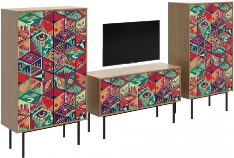 Композиция Boho Color 3 ОГОГО (арт.599566), (ЛДСП/Дуб Корбридж)