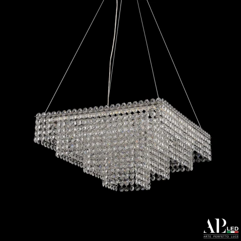 Подвесная люстра каскадная хрустальная светодиодная APL LED Sicilia SH03.40.C.Ni.4000 (220V, на тросе)
