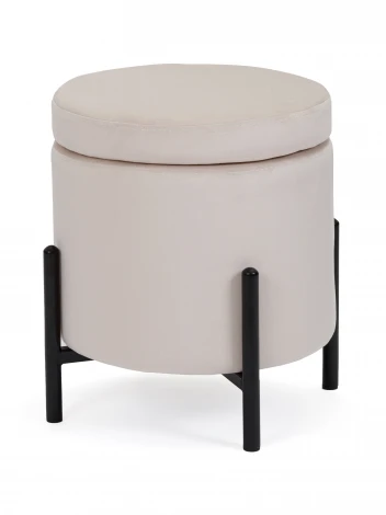 Пуф MyFar Фрэнк с ящиком светло-бежевый велюр MF1022-1