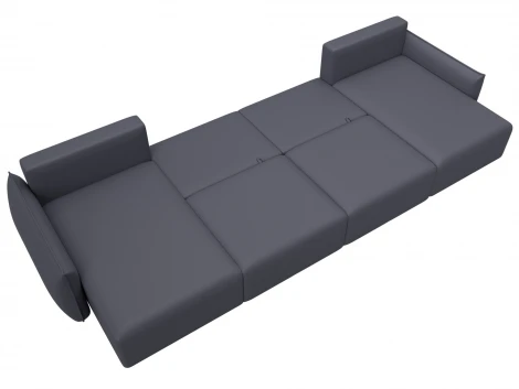 Диван П-образный Лига-051 НПБ Лонг (ЛДСП,Брус,Фанера/Пластик/Экокожа/Серый) Лига Диванов 129897