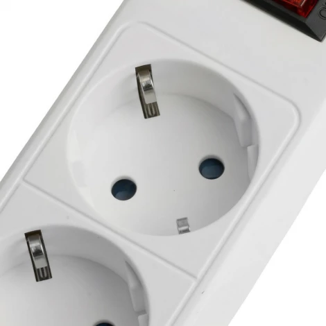 Сетевой фильтр 5-и местный с заземлением 3 метра (белый) Stekker Optima 50093