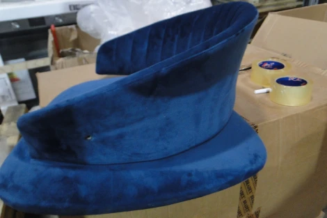 Стул Bradexhome Turin синий с золотыми ножками FR 0557Y