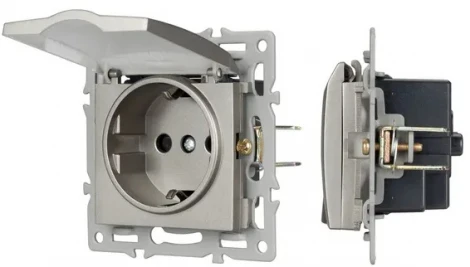 Механизм розетки влагозащищённый SCT-MCP-PL-GR (250V, 16A) (Arlight) 043747