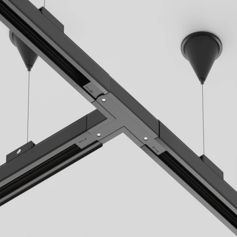 Коннектор Т-образный левый Trinity черный (трехфазный) Maytoni Technical TRA005CT-31B-L (220V)