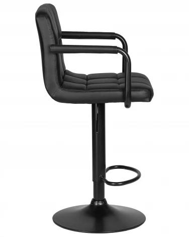 Стул барный DOBRIN KRUGER ARM BLACK (черный) 5011_BlackBase-LM BLACK, цвет сиденья черный, основания черный