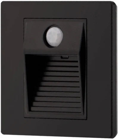 Встраиваемая подсветка для лестниц и ступеней Denkirs Sensor DK1020-BK (220V, датчик движения, датчик освещенности)