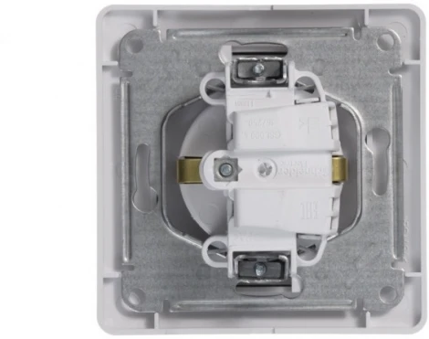 Розетка встраиваемая с заземлением (белый) Systeme Electric Glossa GSL000142