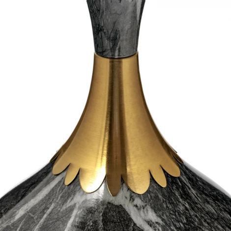 Кофейный столик Stupa диам.40см x 54см, серый мрамор, металл, керамика Bradexhome арт.FR 1034