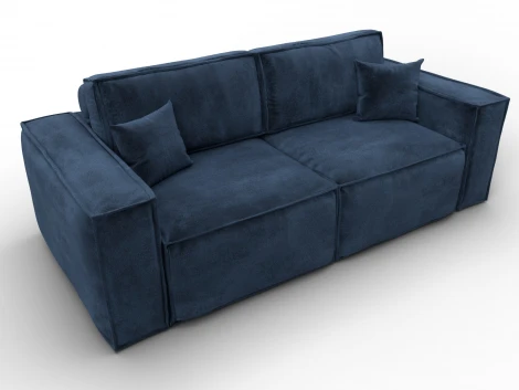 Диван прямой Лига-081 НПБ (ДСП/Пластик/Велюр/Синий) Лига Диванов 134136