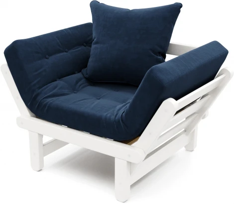 Кресло Arsko Сламбер белая эмаль синий велюр