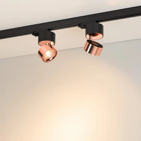 Трековый светильник SP-PLURIO-TRACK-4TR-R77-9W Warm3000 (BK-COP, 36 deg, 230V) (Arlight, IP20 Металл) 038123 (LED)