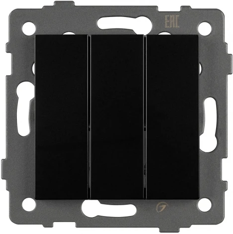 Механизм выключателя трехклавишный непроходной SWT-MK03-PL-BK-V (250V, 10A) (Arlight) 049897