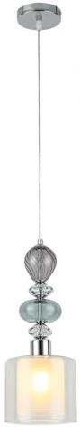 Подвесной светильник Lumion Ganna 8292/1A хром/белый/прозрачный, металл/стекло/хрусталь E27 1*60W 220V (на проводе)