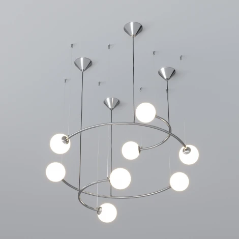 Умная подвесная люстра Bogate's Brook 360/8 хром (220V, на тросе, шарики, солнечная система)