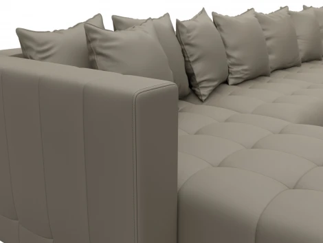 Диван П-образный Лига-052 НПБ Лонг (ЛДСП,Брус,Фанера/Пластик/Экокожа/Бежевый) Лига Диванов 129918