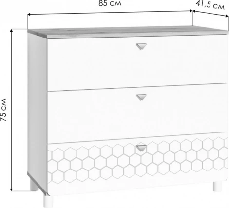 Комод Эльга (Эльга белый шагрень / дуб белый exclusive) Mobi арт.518261