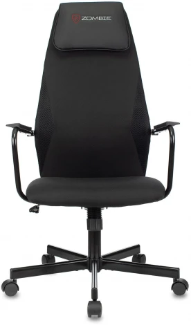 Кресло игровое Zombie ONE черный с подголов. крестов. металл CARBON