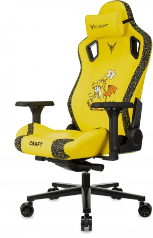 Кресло игровое Knight Craft Dragon желтый эко.кожа крестов. металл