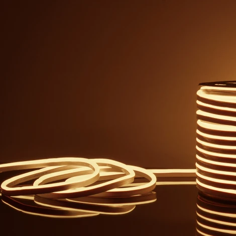 Светодиодная лента Elektrostandard LS 001 220V 9,6 IP67 Гибкий неон 9,6W 120Led 2835 односторонний теплый белый, 50 м