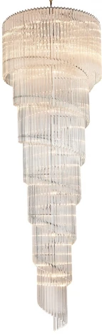 Подвесная большая люстра 8900 8943/C Newport (220V, хрусталь, на цепи)