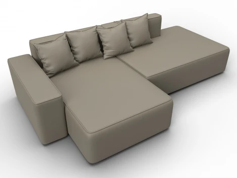 Диван угловой Лига-079 угол левый (ДСП/Пластик/Экокожа/Бежевый) Лига Диванов 129816L