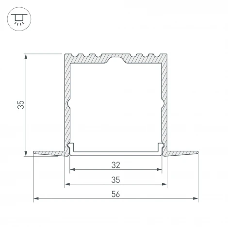 Профиль ARH-POWER-F-W35-2000 ANOD (Алюминий) 016139 Arlight