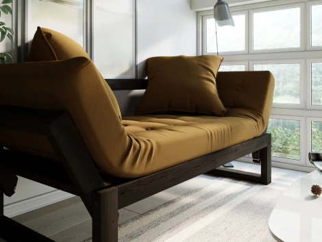 Кушетка Arsko Амбер венге горчичный велюр