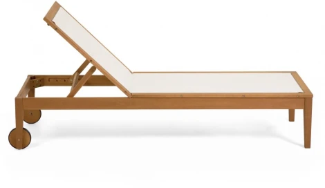 Шезлонг La Forma (ex Julia Grup) Caterin (Белый,Бежевый/ Эвкалипт,Дерево)