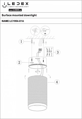 Точечный накладной светильник iLedex Delta 1954-10W-3000K-36 BK+BR (220V, круглые)