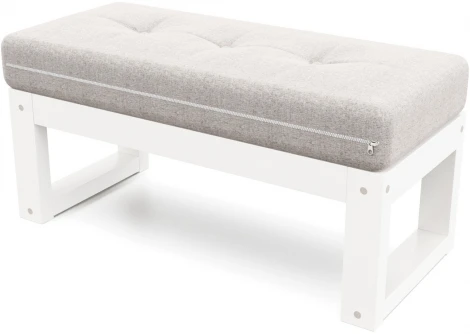 Банкетка Arsko Амбер белая эмаль серая рогожка