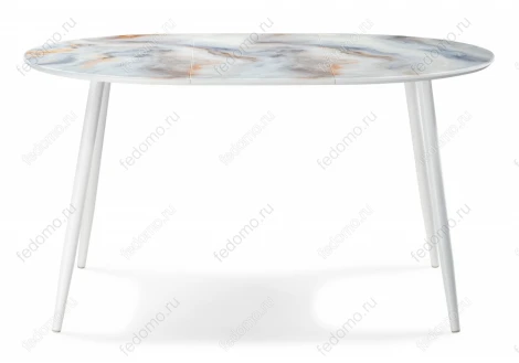 Стеклянный стол Woodville Кловис кианит / белый 474328