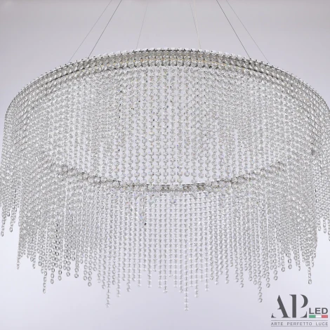 Подвесная люстра светодиодная APL LED Sicilia SH02.93.D.Ni.4000 (220V, хрусталь, на тросе)