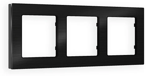 Рамка Ambrella Volt ALFA Platos (Черный Металл шлифованный) 3-ая AF550503