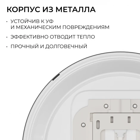 Потолочный светильник светодиодный накладной 30Вт 2400лм 4000К круг, черный OGM O18-152