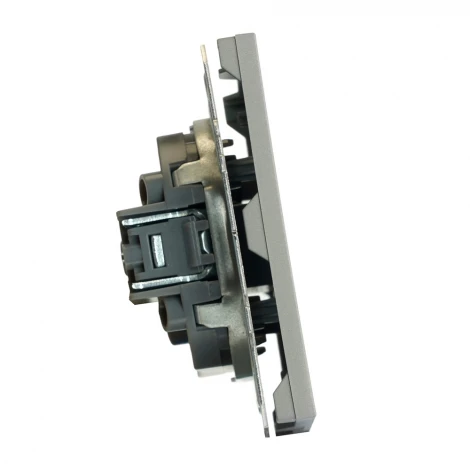 ТВ-розетка (платиново-серый, soft touch) Stekker Эмили 49953