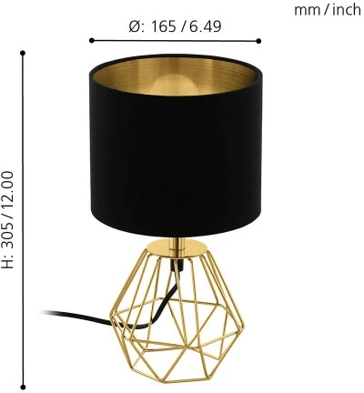 Интерьерная настольная лампа Eglo Carlton 2 95788